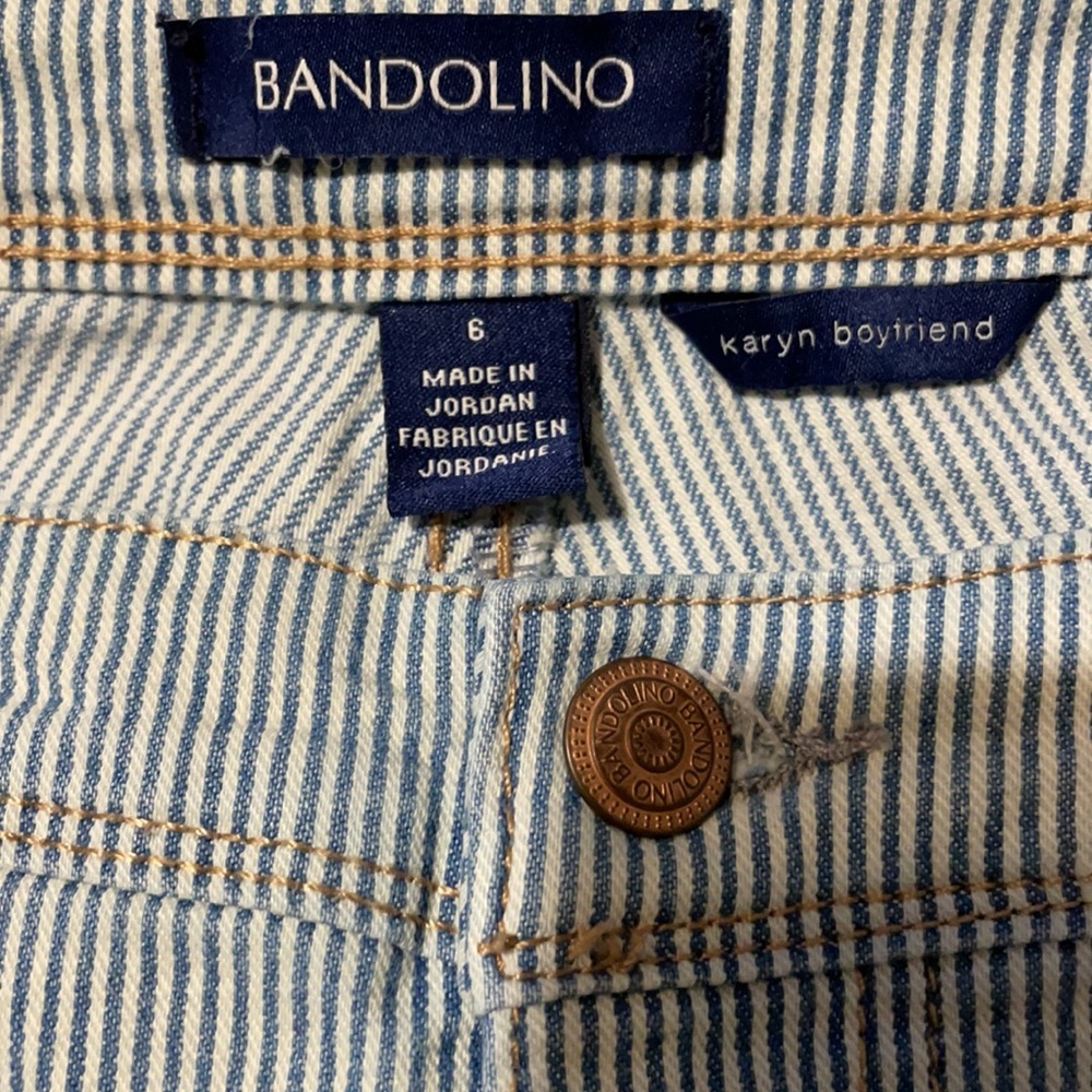 Bandolino Women’s SZ 6 Karen Boyfriend Striped 5 Pocket Ankle Jean - Picture 11 of 13